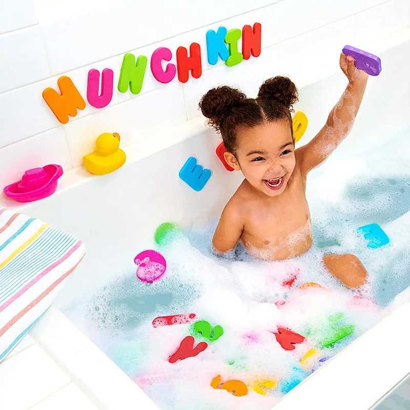 Bath Toys Animal Letter Toys for Kids Educational Eva Foam Alphanumeric Puzzle Water Sucs Taps Fun Bathtime Play D240507