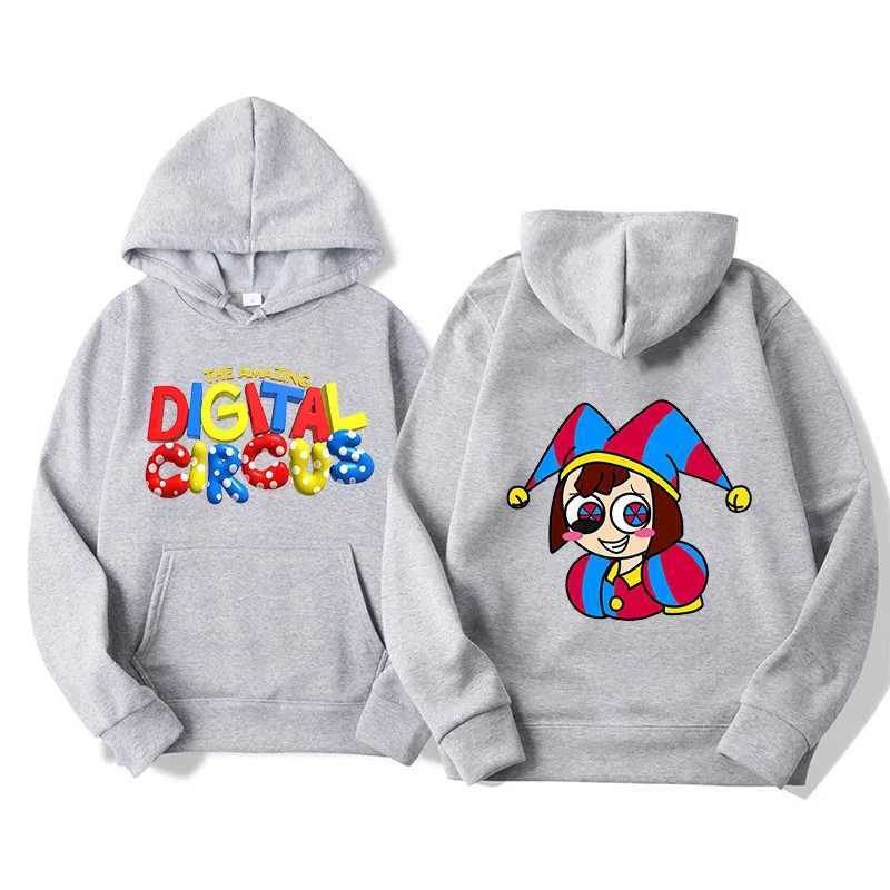 Molus de camisolas masculinos O incrível Circus Digital Pomni Hoodie Strtwear Mulher Anime Gráfico Gráfico Sweothirts