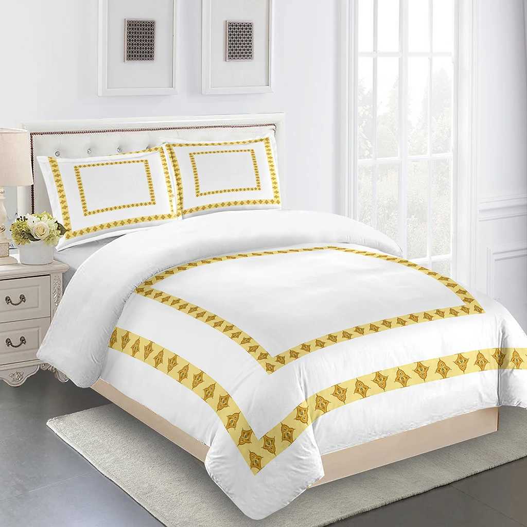 Bedding sets Israel Best Selling Bedding Set of Three3D Luxury Ethiopian Traditional Design Bed Set of Three1 Quilt Cover 2 Pillowcases J240507