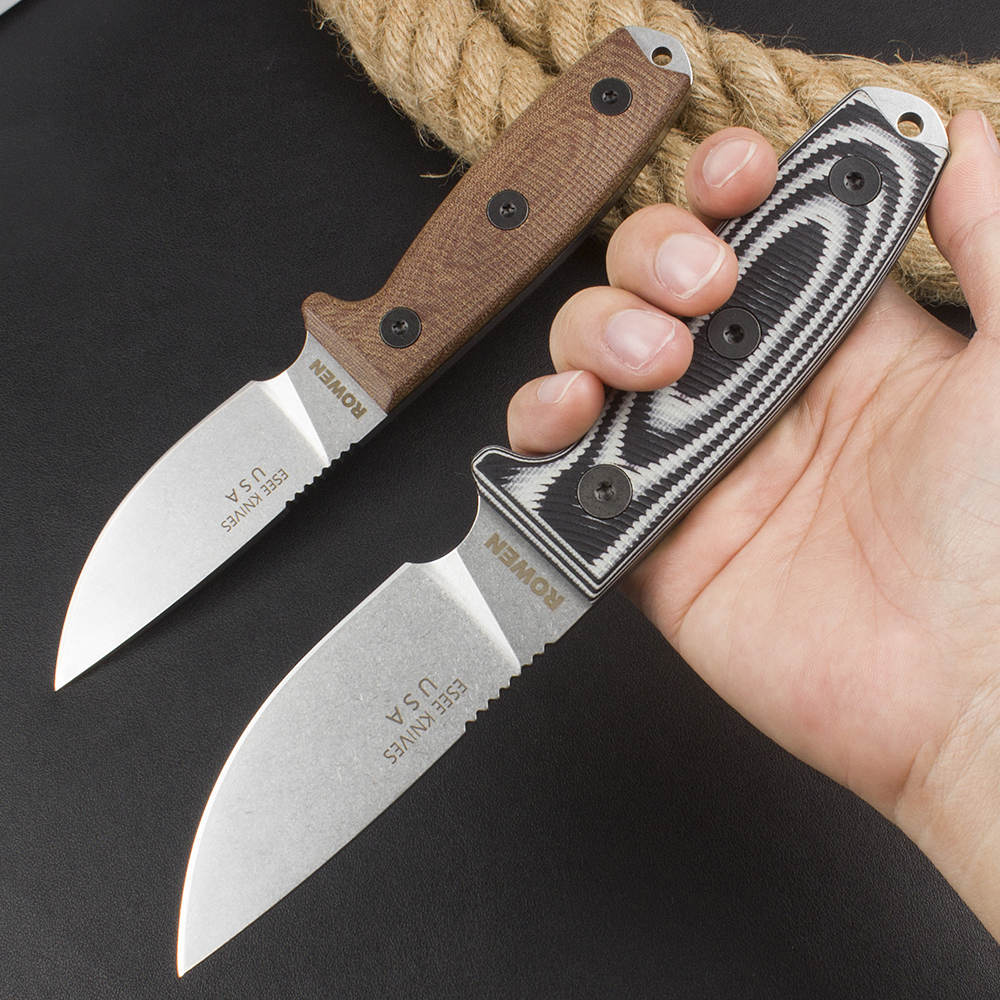 ESEE-3 Rowen-överlevnad av högsta kvalitet D2 Steel Blade Full Tang G10 Handle Fixed Blade Knives 2 Färger tillgängliga