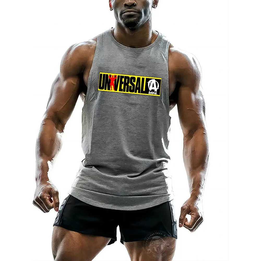 Herren Tanktops Sommer Herren Crew Neck Weste Übung Fitness Kleidung Muskel Weste Mens Fitnessstudio Sweatshirt Sport Basketball Slveless T-Shirt Y240507