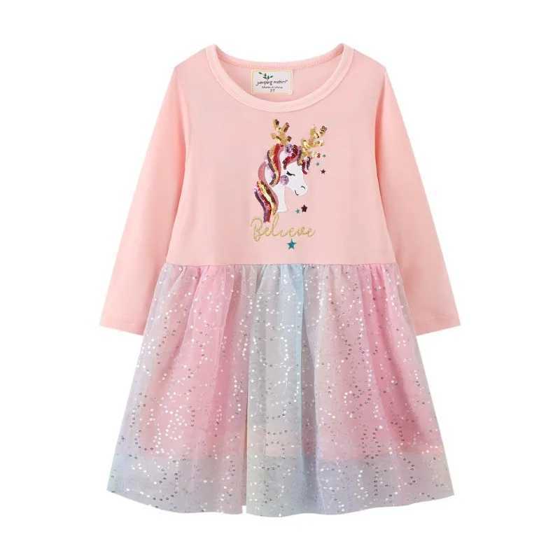 Robes de fille saut à saut à princesse fête tutu filles robes mode chauds vendeurs cadeau d'anniversaire long manches automne printemps enfants robes costumel2405