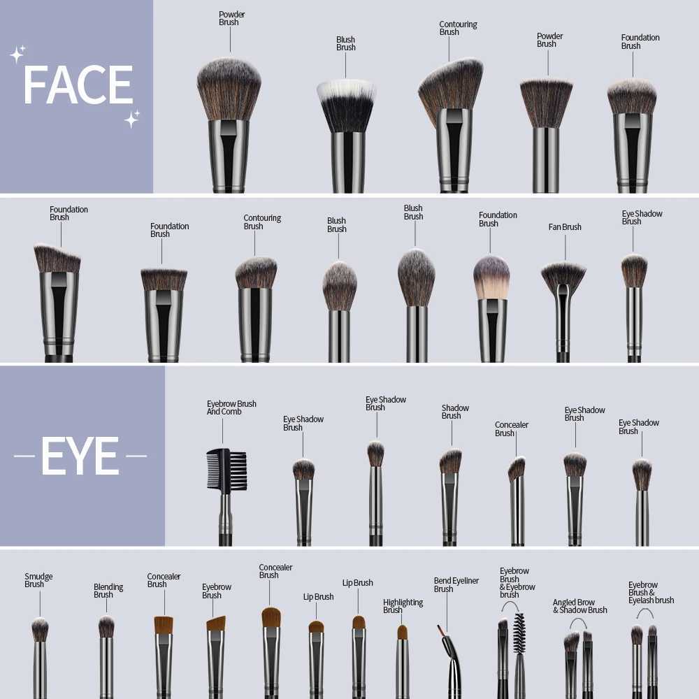 Makeup Brushes Maange 32 Kit de pinceau professionnel synthétique Kabuki Basic Contour Powder Blusher Doiner Feed Shadow Metting Q240507