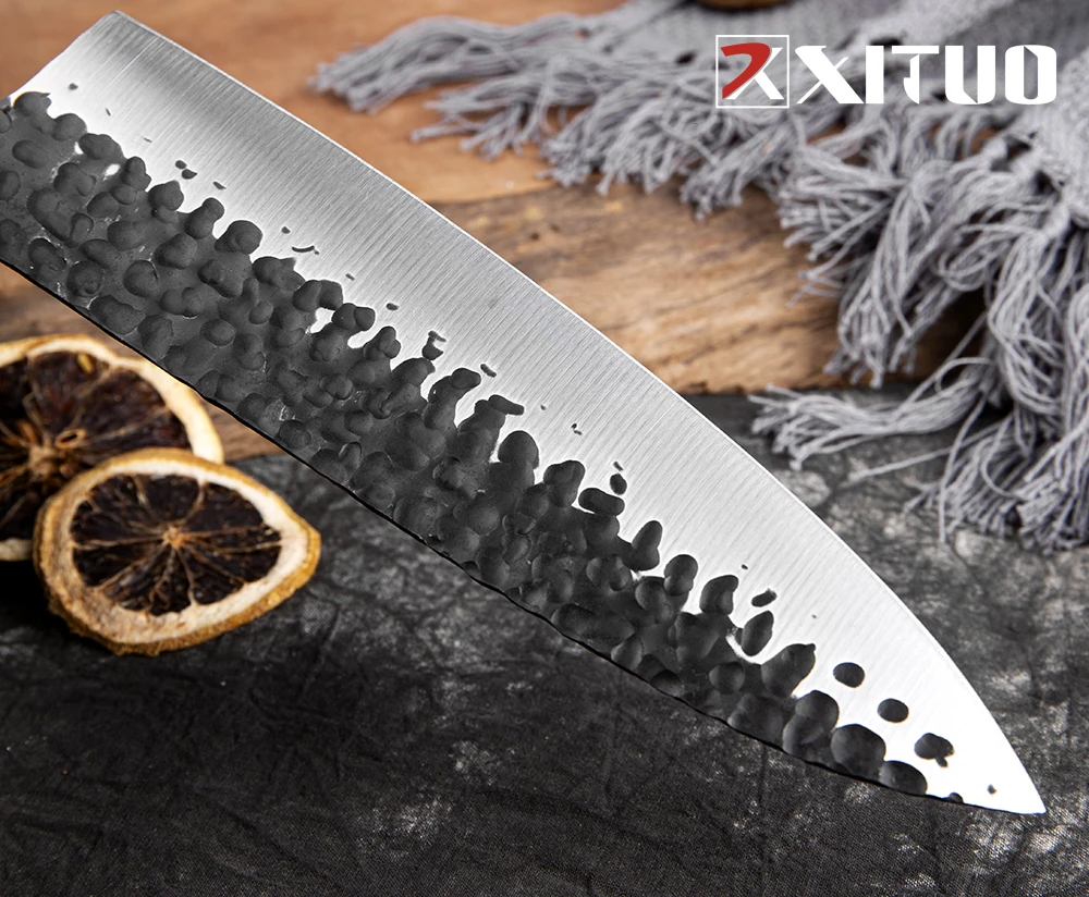 Xituo Professional CHIFE CHEF CHEF CHIFE Ultra Sharp Cleave Cleaver Forging High Carbon Steel Cooking Many Octagonal