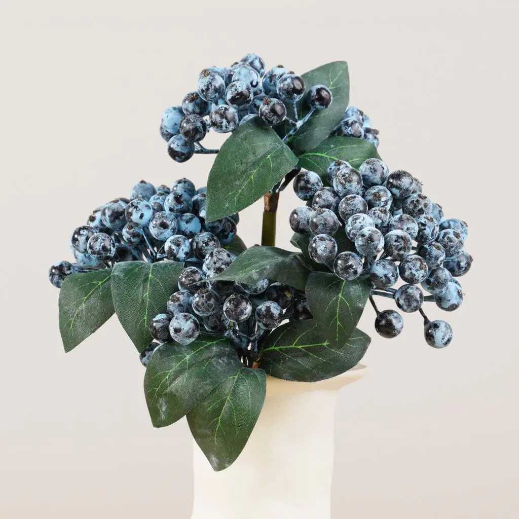 Fleurs décoratives couronnes européens en mousse de fleur artificielle plantes baies de mariage accessoires d'arrangement de fleurs de mariage mini-groupe de fruits branche décoration de Noël