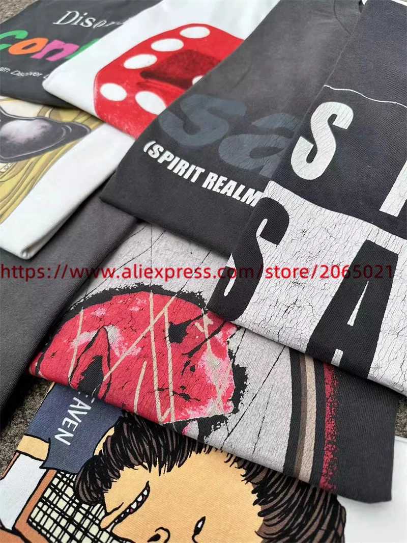 T-shirts masculins Nouveaux t-shirts Saint T lavés pour hommes meilleurs