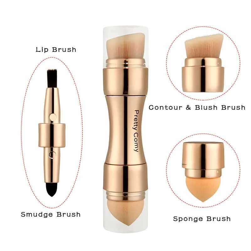 Make -upborstels 4 in 1 make -up borstel Basic Eye Shadow Concealer Eyeliner Cheek Pink Cosmetics Professional MaquiaGem Beauty and Health Q240507