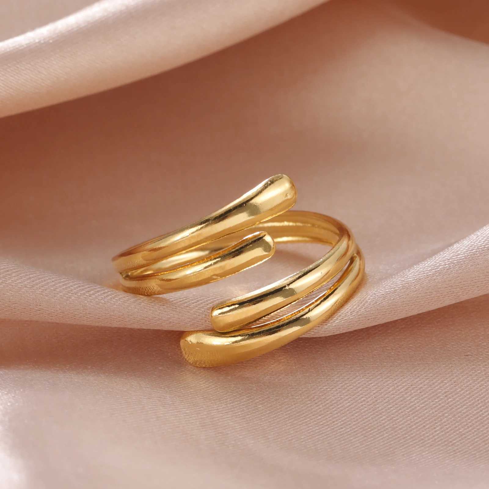 Anneaux de mariage skyrim en acier inoxydable anneau géométrique irrégulière gold couleurs ouvertes anneaux de doigt 2024 Gift à tendance tendance minimaliste pour femmes