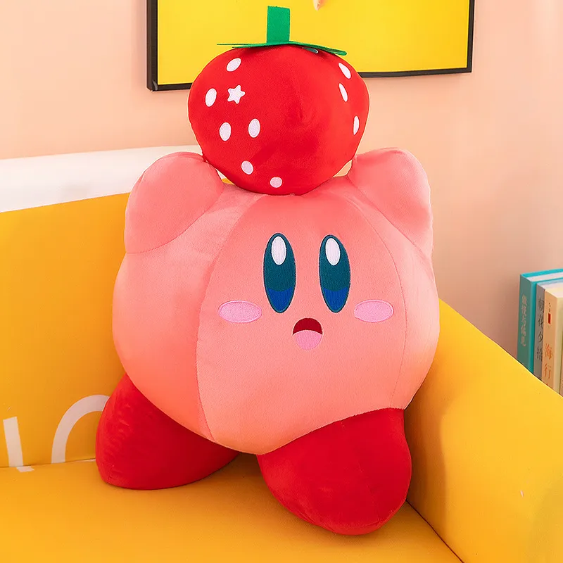 New 30cm cute strawberry Kirby plush soft throw pillow gift game prizes
