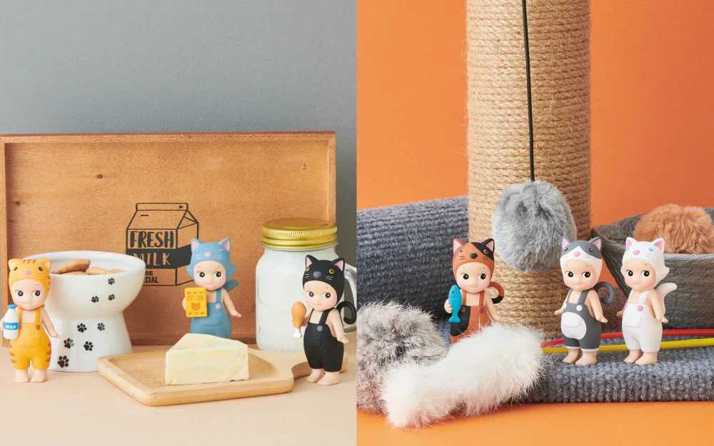 Blind Box Cat Life Board Boîte confirmée Style Véritable Décoration Téléphone Cute Doll Decoration Gift Gift Mysterious Surprise T240506