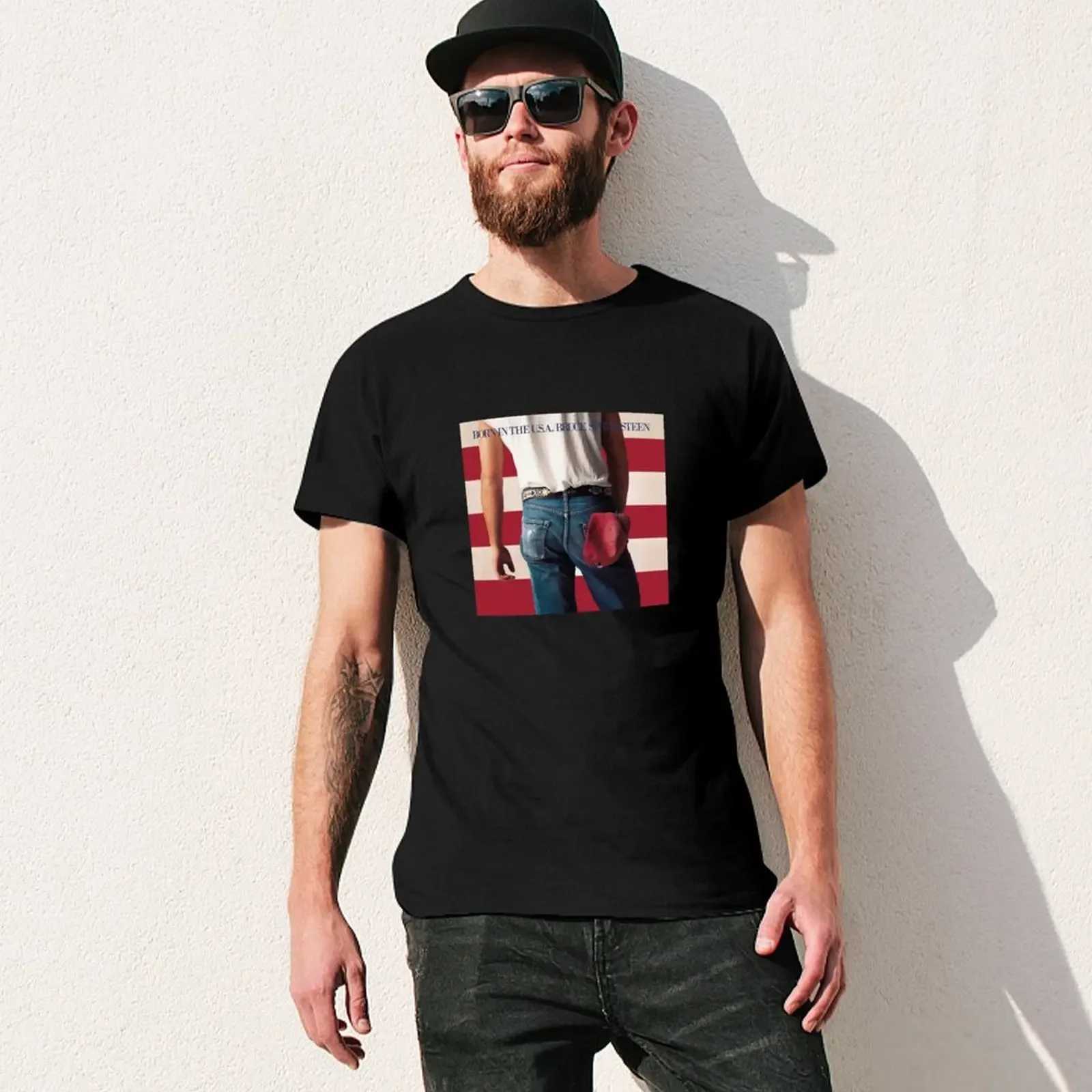 T-shirt maschile nate negli Stati Uniti Abbigliamento estivo ragazzo Amata di stampa antage adatto Mens T-Shirtsl2405