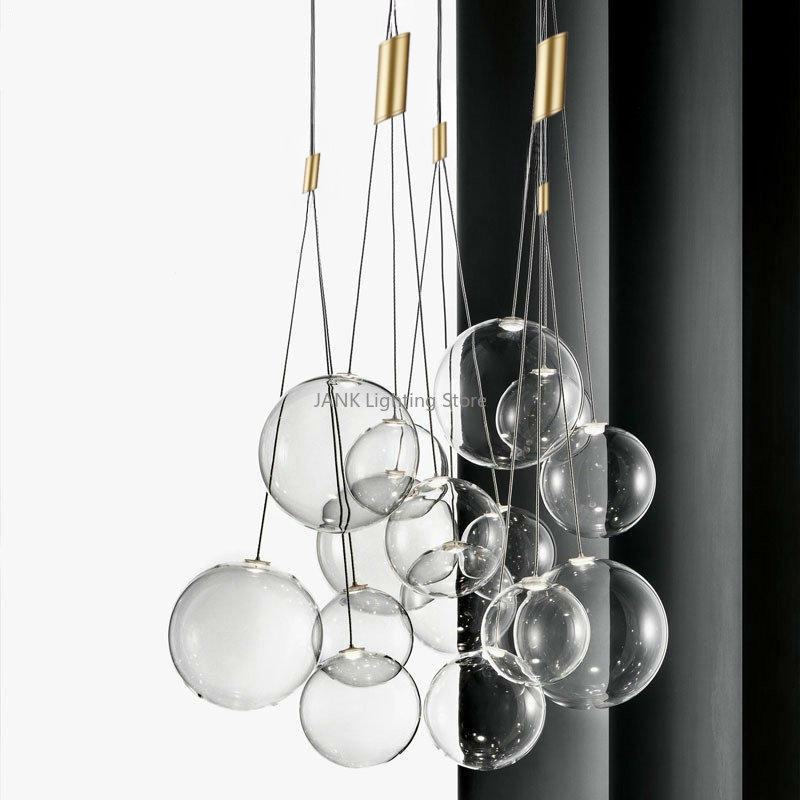 Nordic Modern Designer Glasball Kronleuchter Einfaches Schlafzimmer Bettla