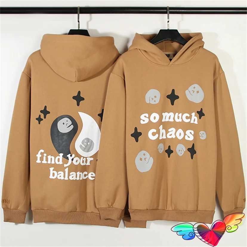 Sweats à capuche masculine 2023 Planète brisée So Much Chaos Hoodie Men Femmes Find Your Balance For Imprimez Fece BPM H240508