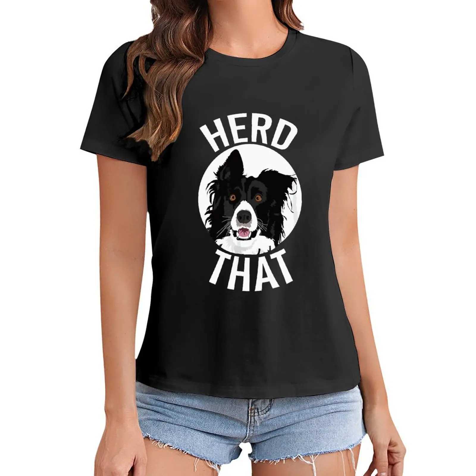 Camiseta feminina rebanho engraçado que border collie cachorro amante animal amante impressão camise