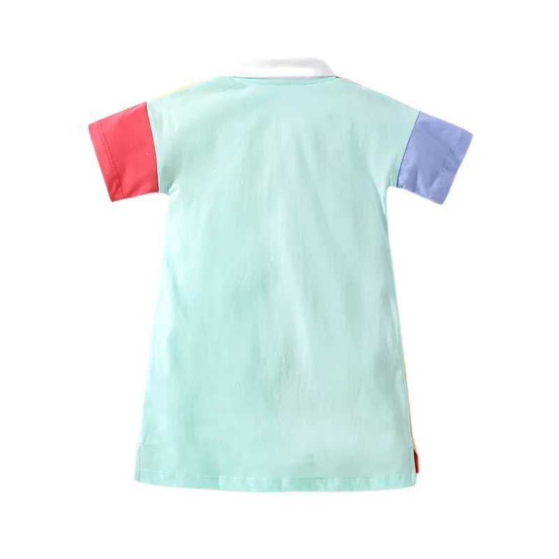 Abiti da ragazza che saltavano i metri di nuove ragazze Abiti Polo Abiti Autunno primavera bambini colorati bambini in costume a manica lunga abbigliamento a maniche lunghe2405