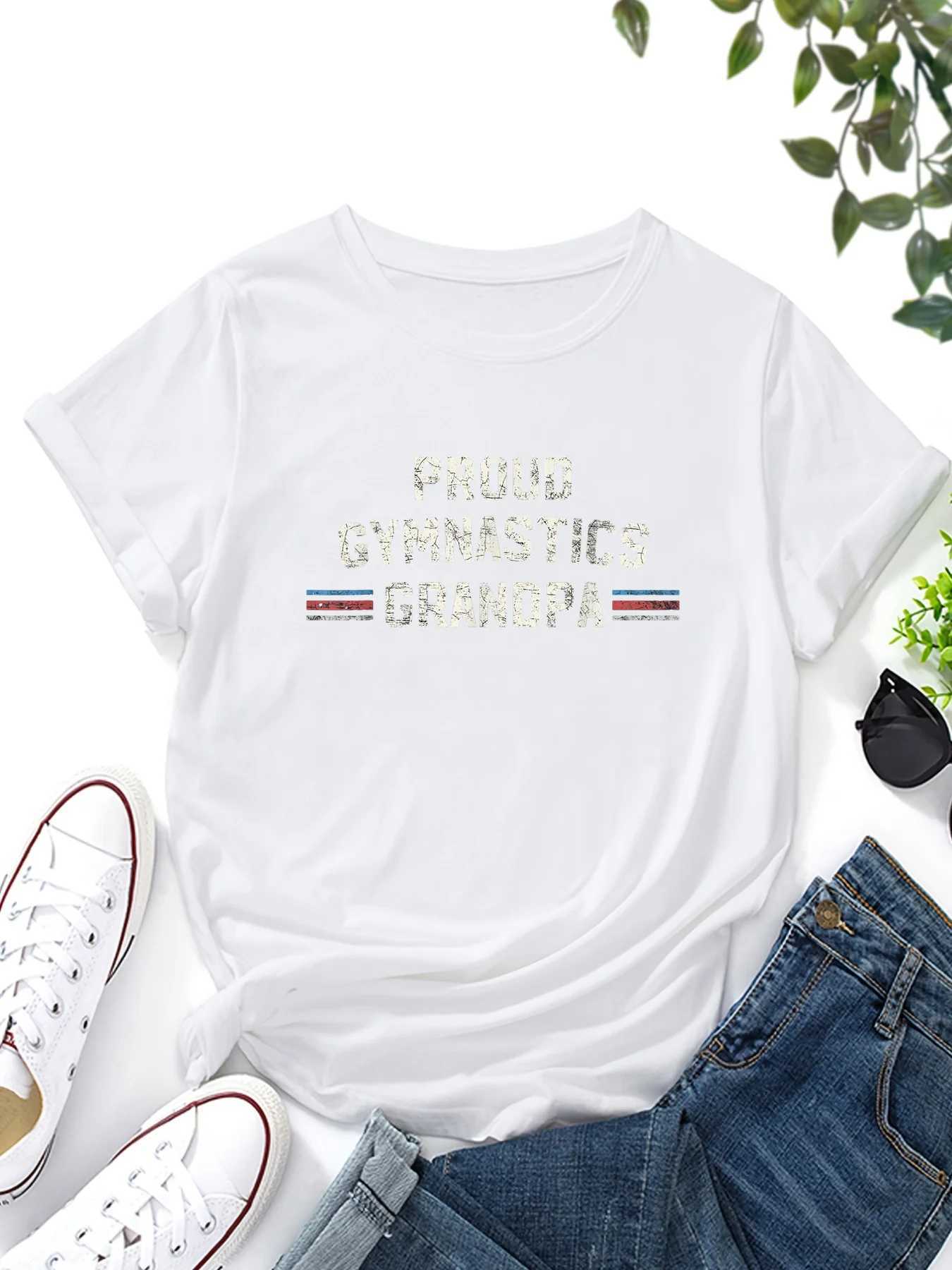 Koszulka damska Proud gimnastics Grandpa T Shirts for Woman T-Shirt Graphic T Shirts Women Summer Casual Thirt Damskie topy i bluzki Y240506