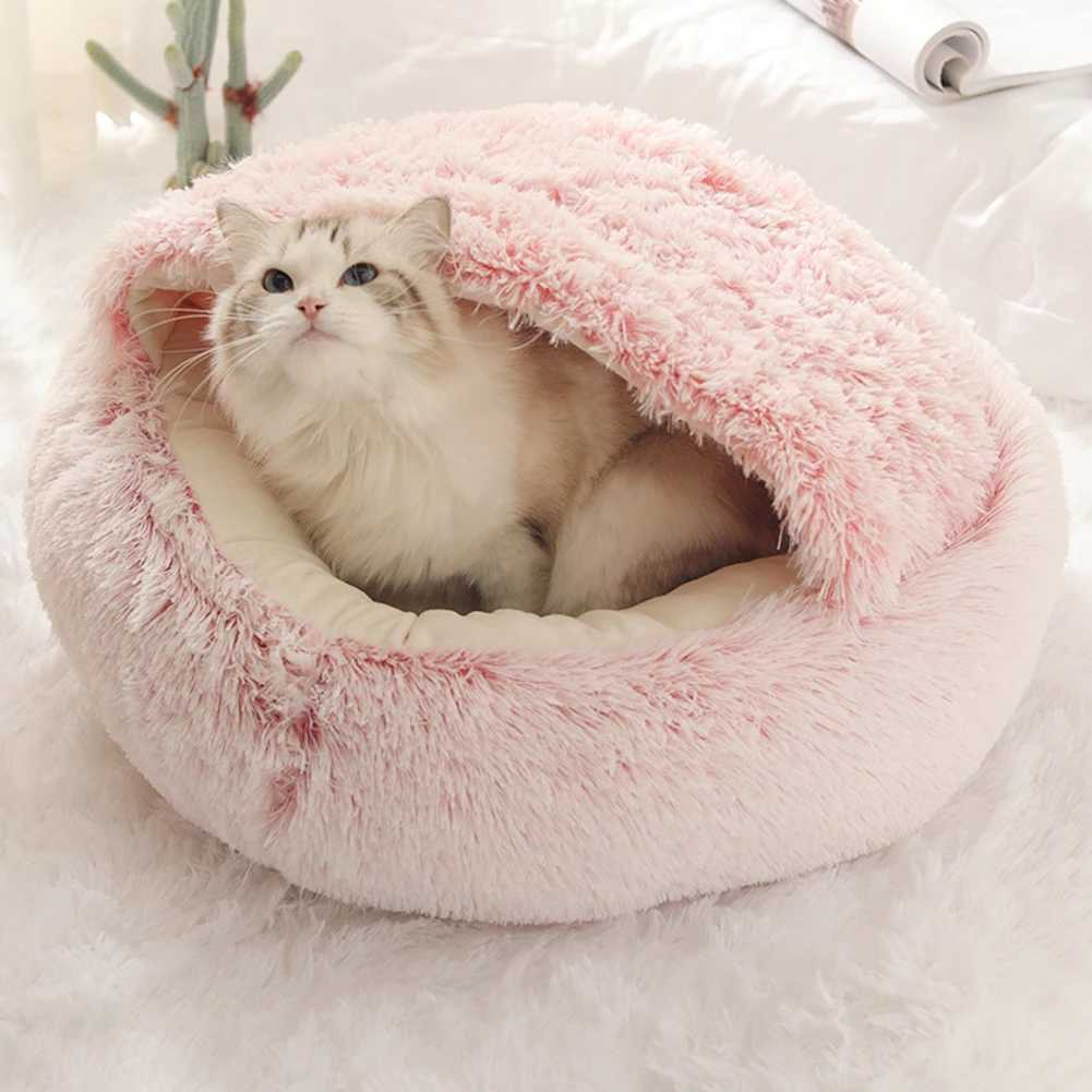 Кошачьи кровати мебель для домашних кошек для собак большая большая маленькая маленькая для кошачьего дома круглый плюшевый коврик для питомца успокаивающая кровать для собак.