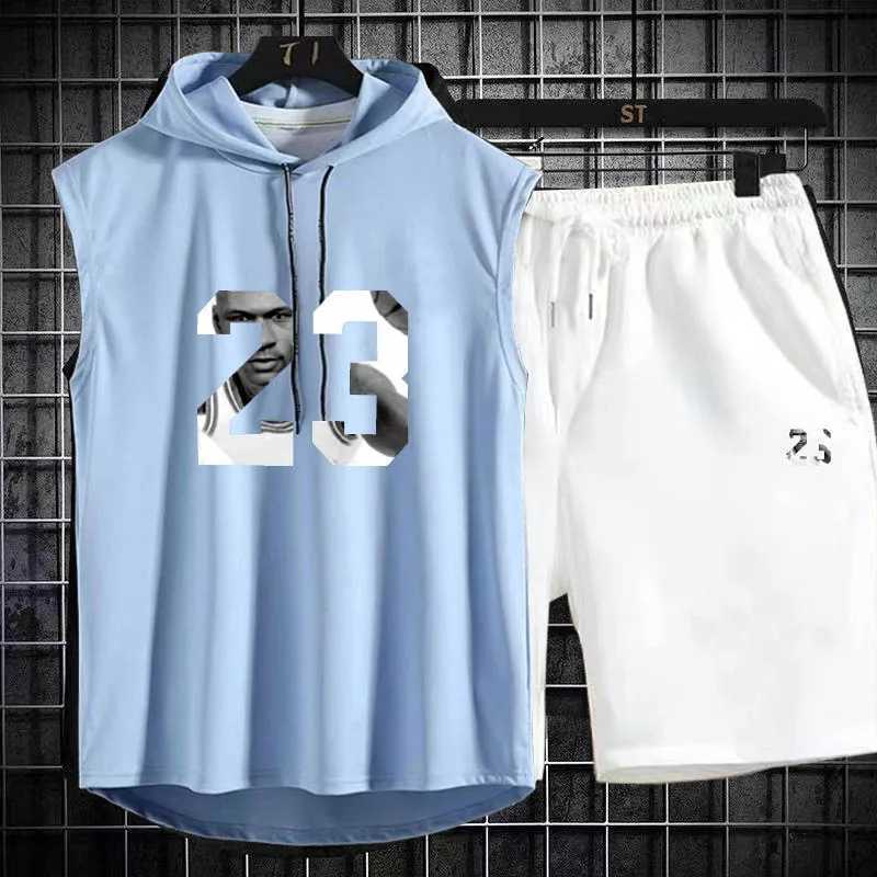 Tracksuits voor heren heren sportkleding zomer sportkleding tweedelig t-shirt merk sportkleding running heren sportkleding fitness slijtage sportswearl2405