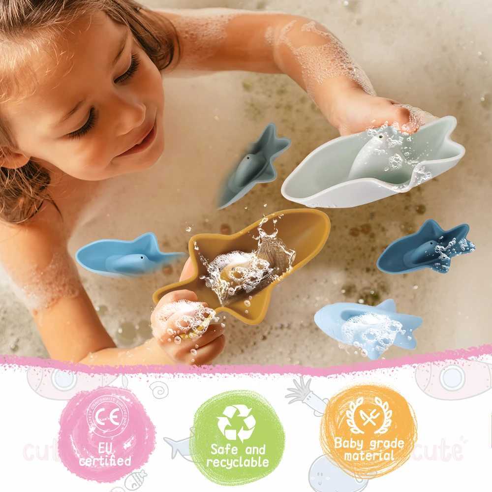 Bath Toys TYRY.HU 3/Baby Bath Toys Bathing Early Education Toys Cute Boat Shark Bathing Bath Toy For Infant 0 24 Months d240507
