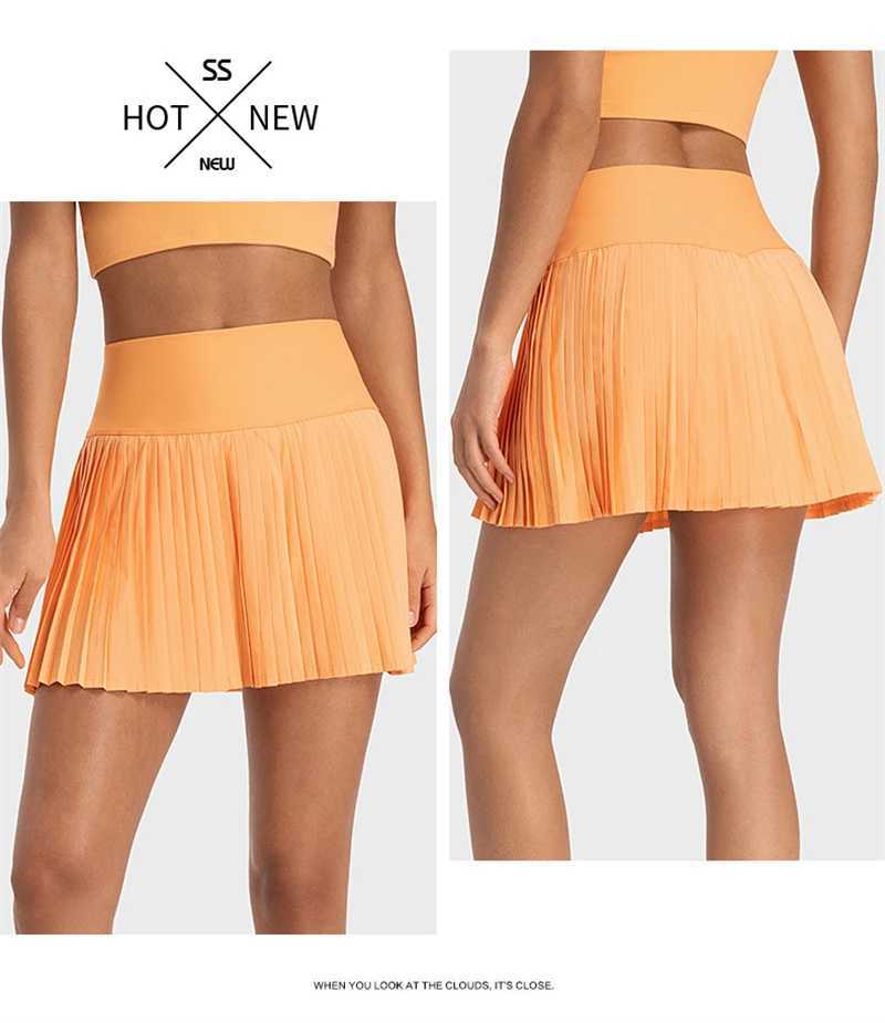 Skirts Skorts Women Pleated Sports Tennis Skirts Women High Waist Yoga Fitness Short Skirt With Pockets Gym Loose Mini Skirt With Pockets d240508