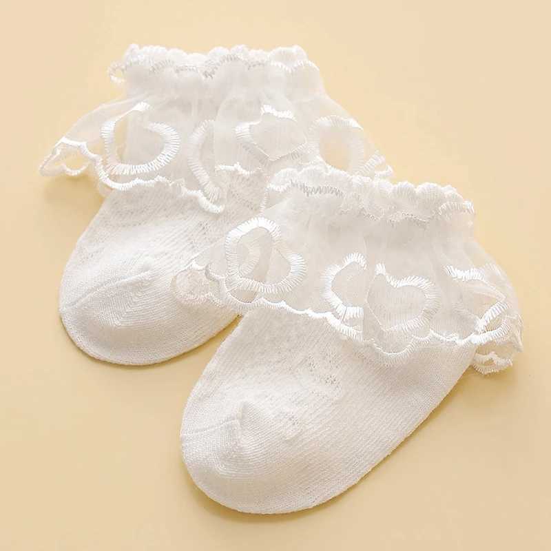 Meias para crianças Princesa renda meias florais de bebê para meninas criança fofa de babados brancos Anti-esquili-meias crianças dançando meias casuais infantil meias