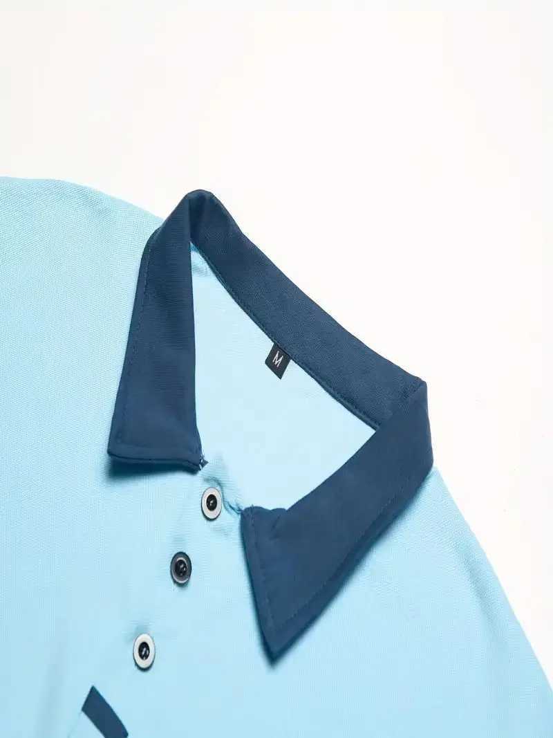 Herren Polos Sommer Herren farbenfrohe Pocket Polo Shirt Sport Casual Slim Office Shopping Top Q240508