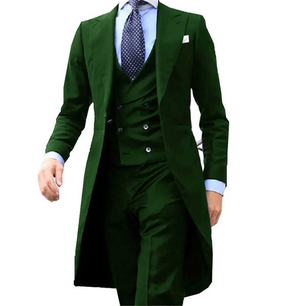 Abiti da uomo blazers blu royal blu coave lungo da uomo da uomo da uomo abito da sera set da uomo le giacche da allenati con pantaloni Q240507