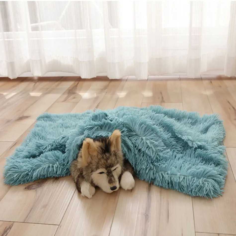 Cat Beds Furniture Dog Bed Mat Pet Cat Dog Plush Soft Warm Cushion Pet Washable Candy Colored Blanket Kennel Puppy Pet Cat Dog Supplies d240508