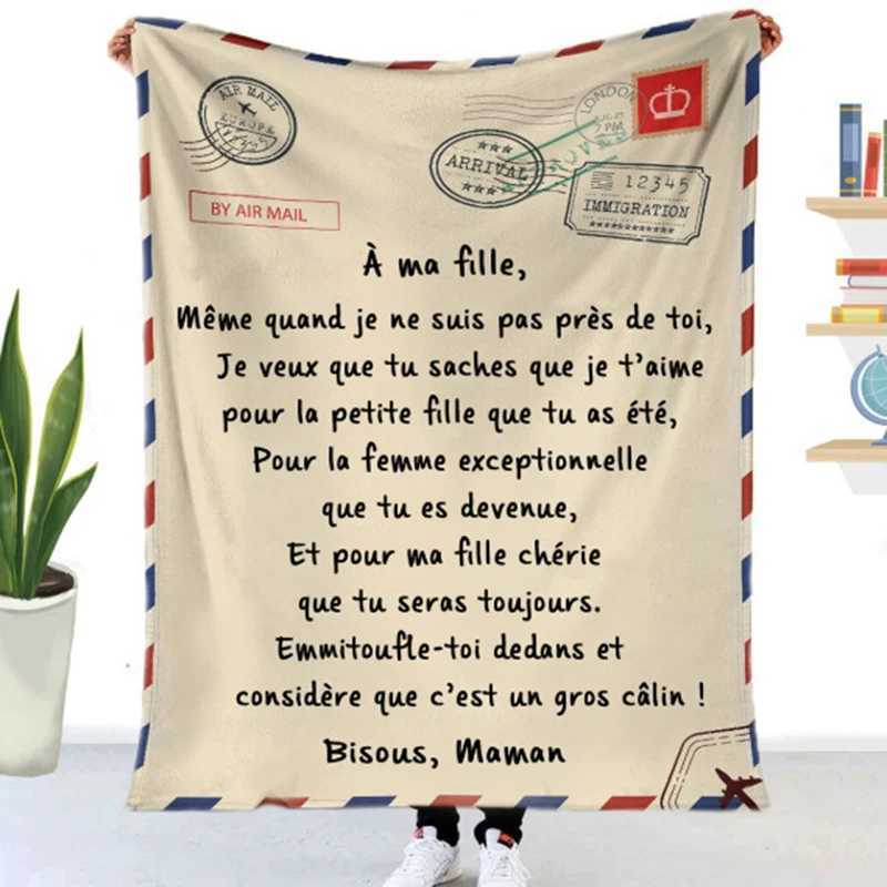 Decken 150*200 cm Umschlagblattpersonalisierte Plaid -Decke Französische Winter -Weihnachtsgeschenk -Ideenblatt Brief für meine Tochter Sohn