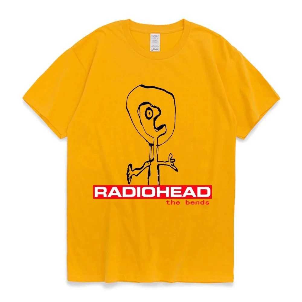 女性のTシャツラジオヘッドThe Bends Tshirt Men Men Women Cotton T Strtwear Hip Hop Short Slve Tシャツ2024夏のトレンド服トップY240506