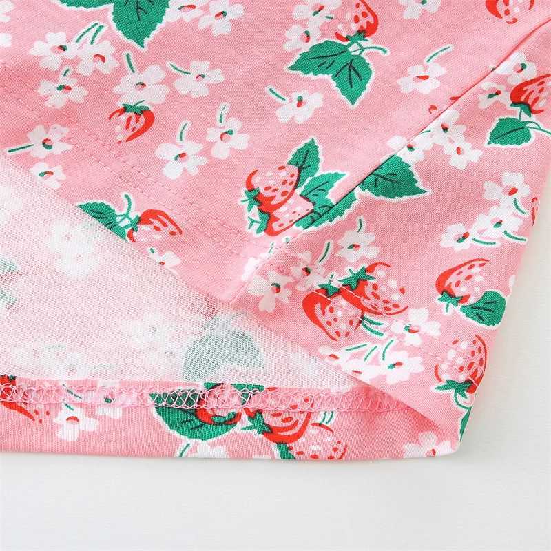 Mädchenkleider springen Messgeräte Prinzessin Baby Kleidung Sommer Blumendruck Geburtstag Kinderkleid Kleid Kurzärmeled Frosch Kleidung 240508