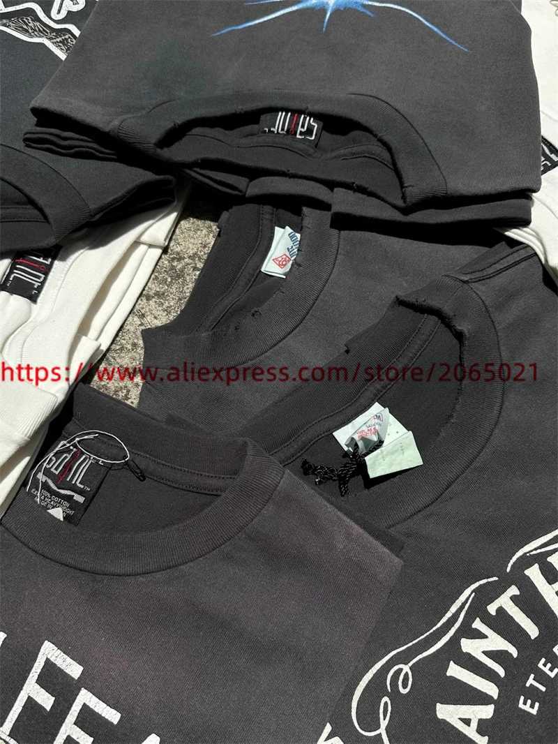 T-shirts masculins Nouveaux t-shirts Saint T lavés pour hommes meilleurs