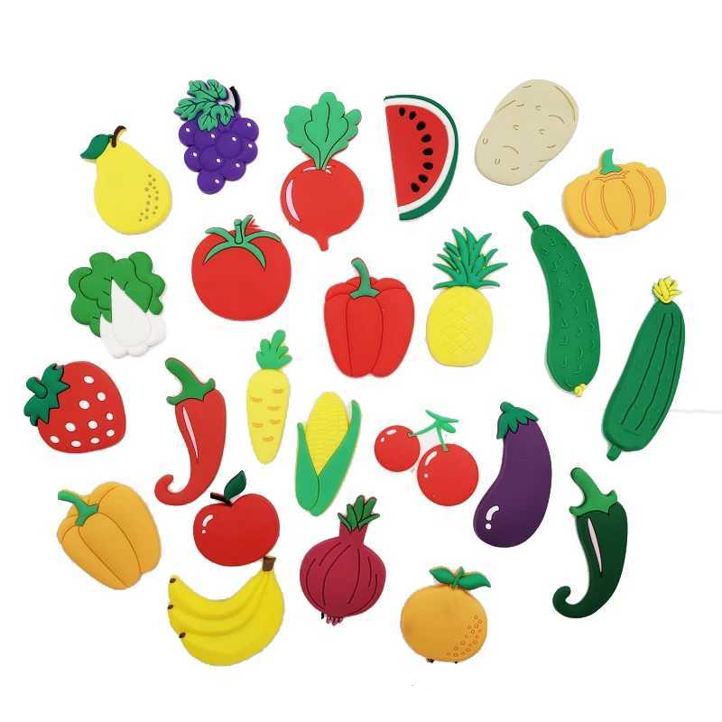 fridgeマグネット子供向けの面白い冷蔵庫の磁石子供学習ツールシミュレーションフルーツ野菜pvc漫画磁石ベビーおもちゃ