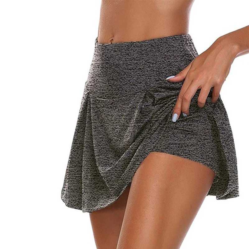 Skirts Skorts 2 in 1 Tennis Skirt Women Breathable Yoga Skirts Female Fake Two-piece Sports Shorts Casual Gym Exercise Bottoms Skirts d240508