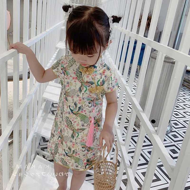 Mädchenkleider Sommer Kinderkleidung Kleidung süße Blume Baby Kleidung traditionelle chinesische qipao kleidung Kinderkleidung Kleidung 2405