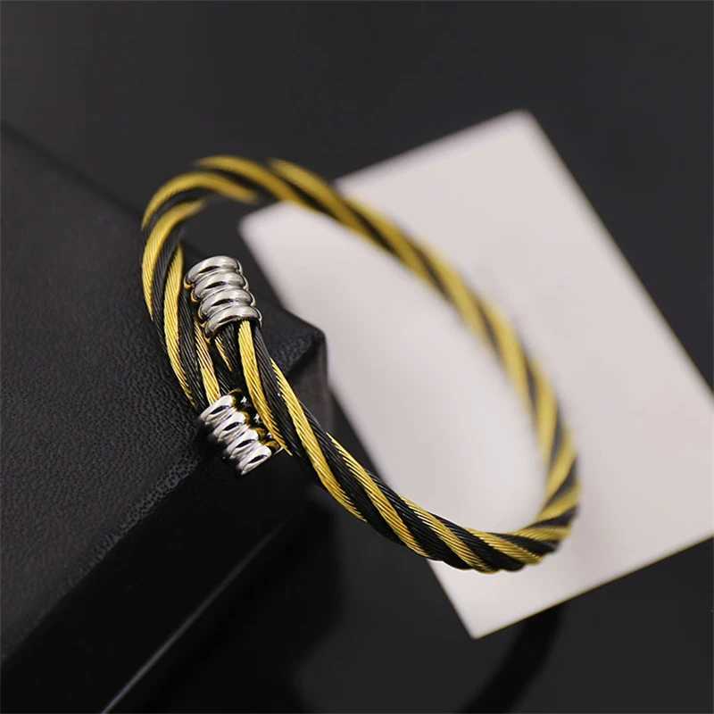 Bedelarmbanden 316L roestvrij staal nieuwe mode fijne sieraden weven interweaving gemengde kleur verstelbare charme ketting armbanden bangle voor vrouwen