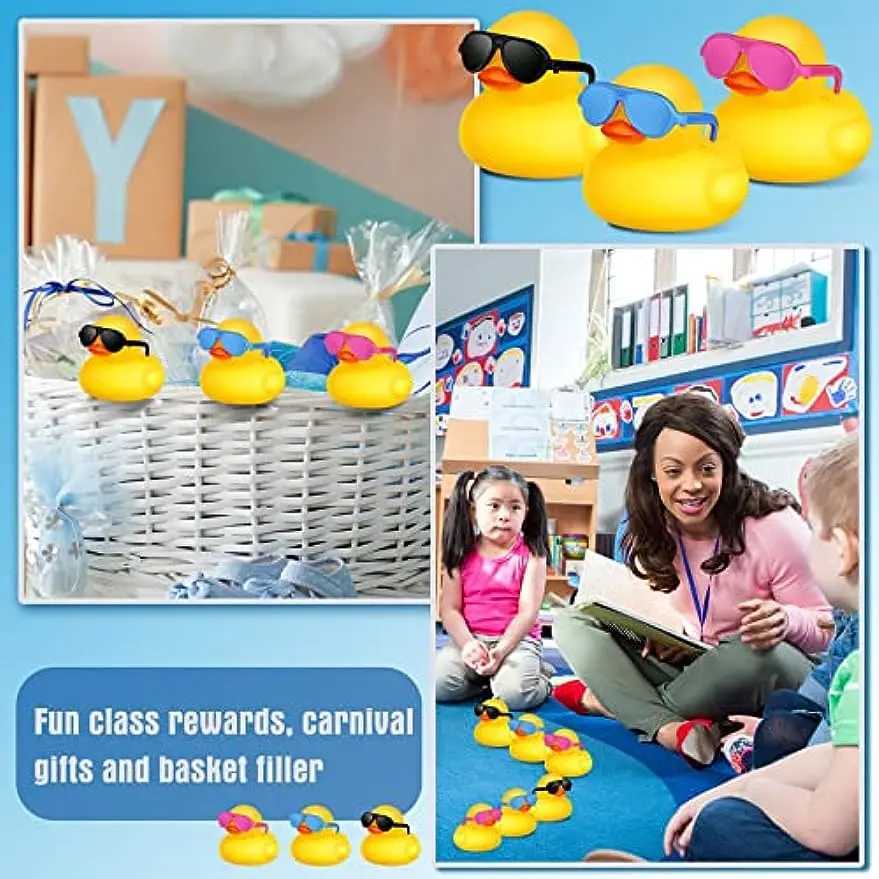 Bath Toys Colorful Squeak Duck Toy Car Dashboard Ornament Bulk Floater Duck For Kids Baby Shower Party Favors Födelsedag Bath Time D240507