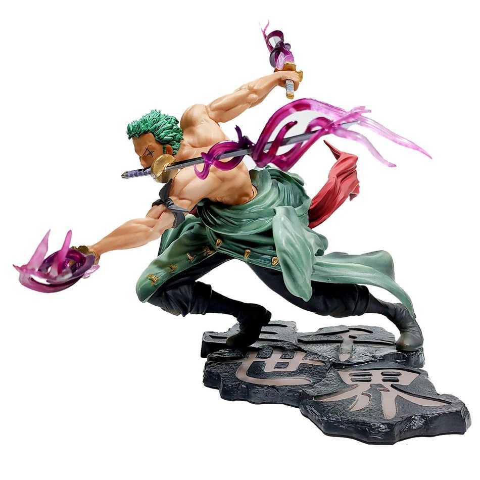 Action Toy figures One Piece 3000 World Solon Handheld Three Couteau Flow Straw Hat Tuan Lufei Anime Statue PVC Action Doll Series Model Toys.T240506