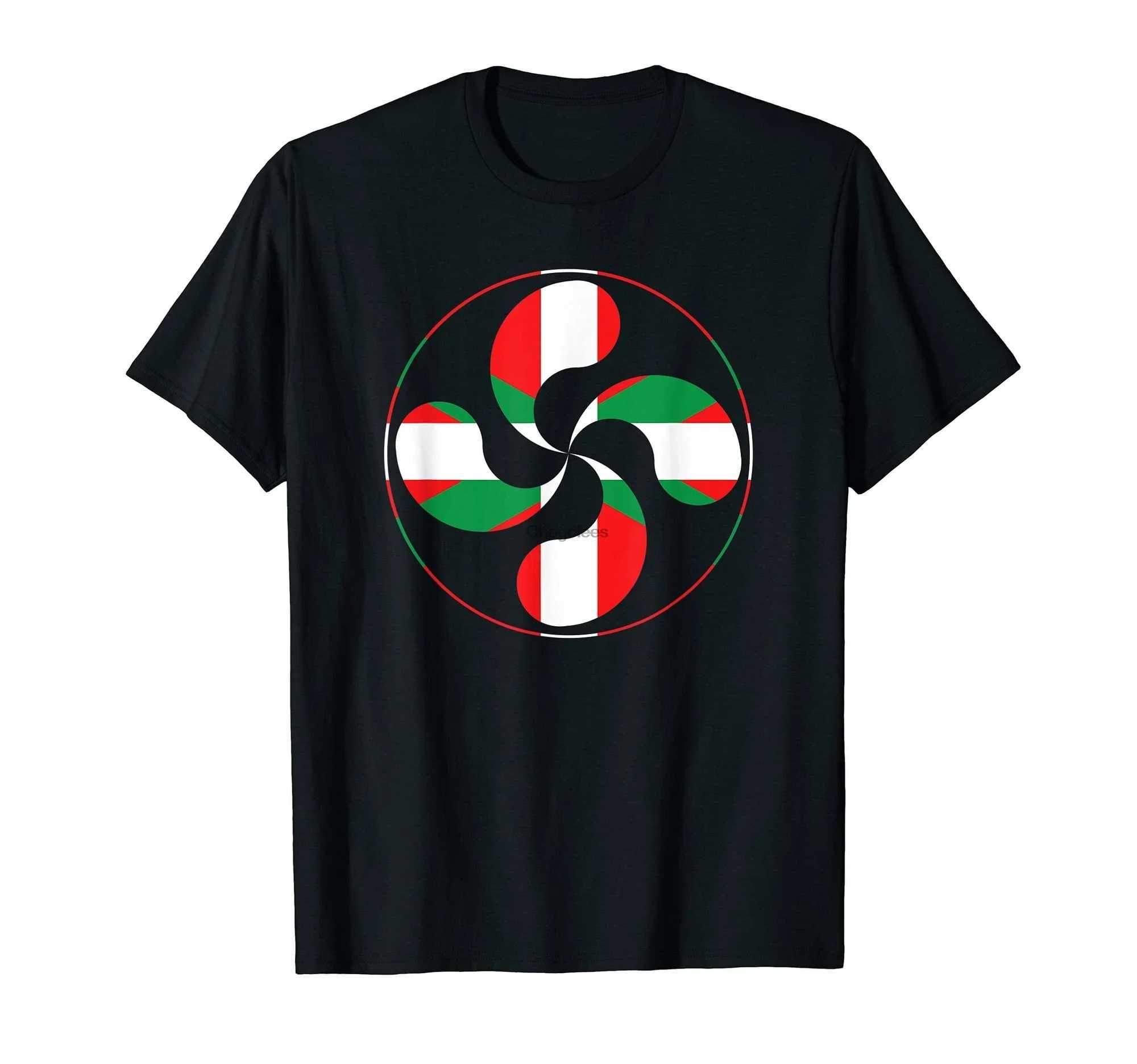 T-shirt féminin 2023 hommes Vêtements Basque Lauuburu Country Cross Ikurrina Euskal Heraria Eu Espagne T-shirt Y240506