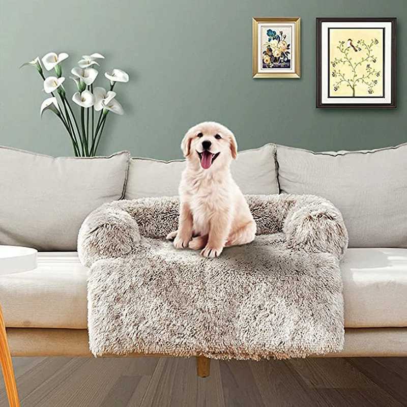 Couvertures en peluche de chenil grand chiens canapé-lit amovible lavable animal de compagnie coussin coussin chat chat de couchage chaud meuble de meubles