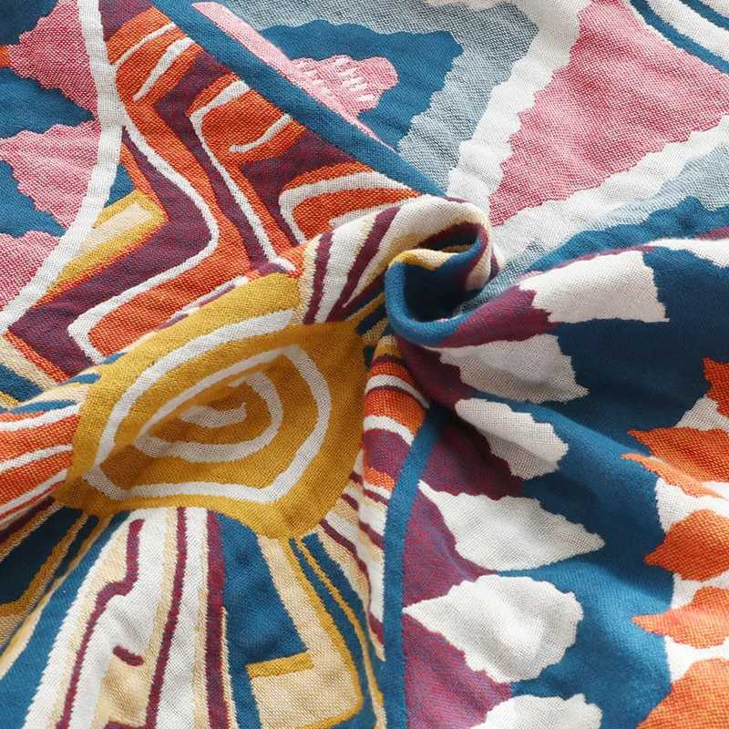 Filtar Böhmen Boho Färgglad bomullsfilt Tapestry Bedstrålning Kasta sommar utomhusläger Badhanddukar Soffa Sleep Cover Mat