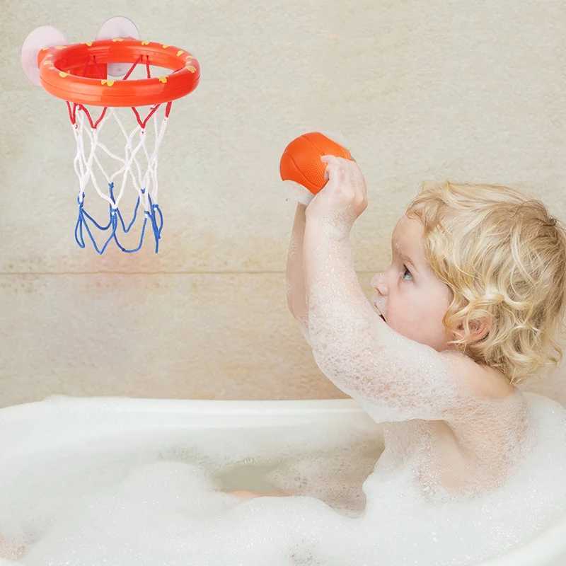 Badespielzeug Baby Bad Spielzeug Kleinkind Boy Water Toys Badezimmer Badewanne Schießen Basketball Hoop mit 3 Bällen Kinder Outdoor Spielset süße Wal D240507