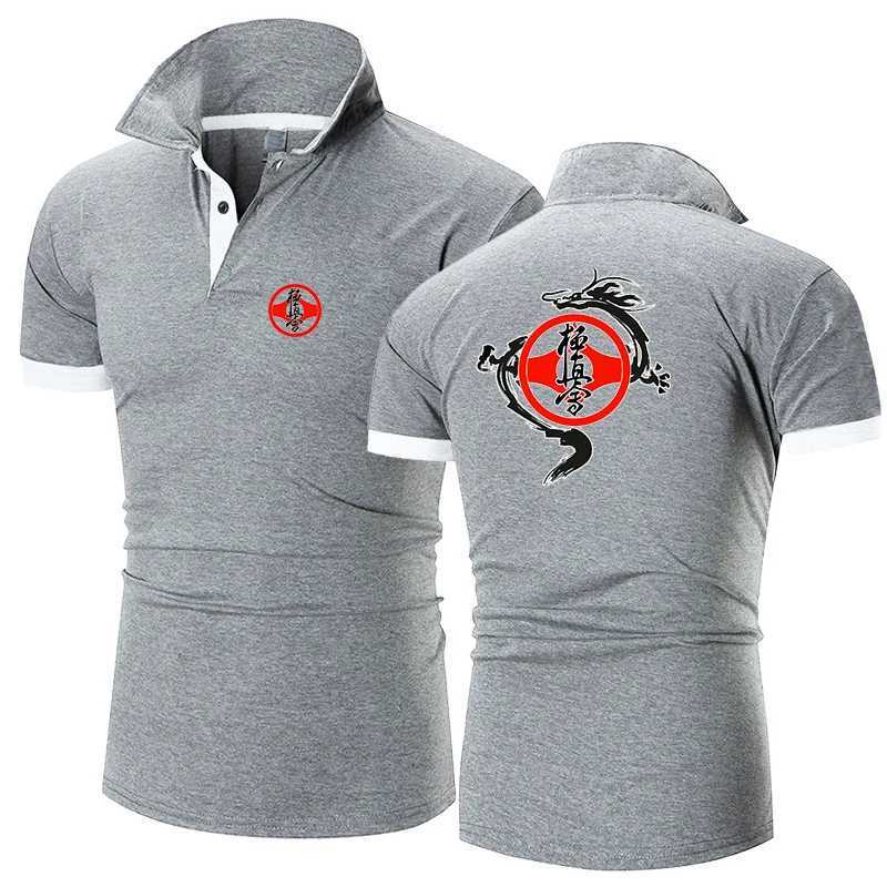 Polos maschile Kyoto Karate 2023 MENS Summer Stampato Fashion Shirt comodo a maniche corte a maniche corta Harajuku Leisure Sports Top Q240508