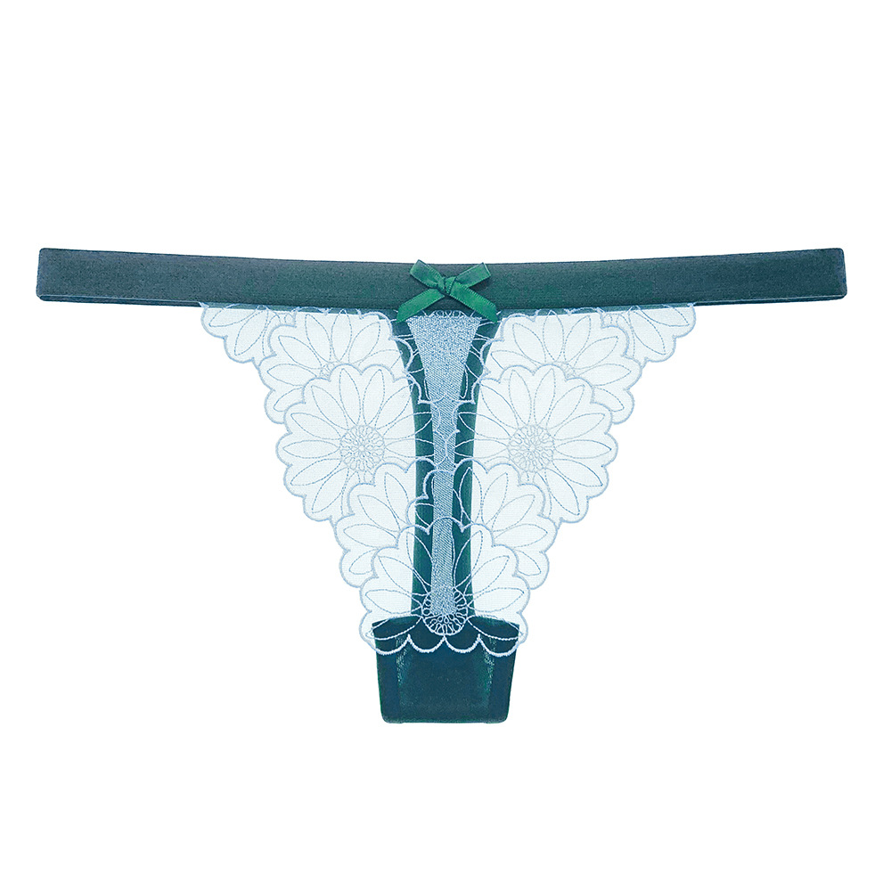Nouvelle dame Underwear Transparent Daisy Design confortable Butterfly Knot Femmes G-string Triangle Pantal