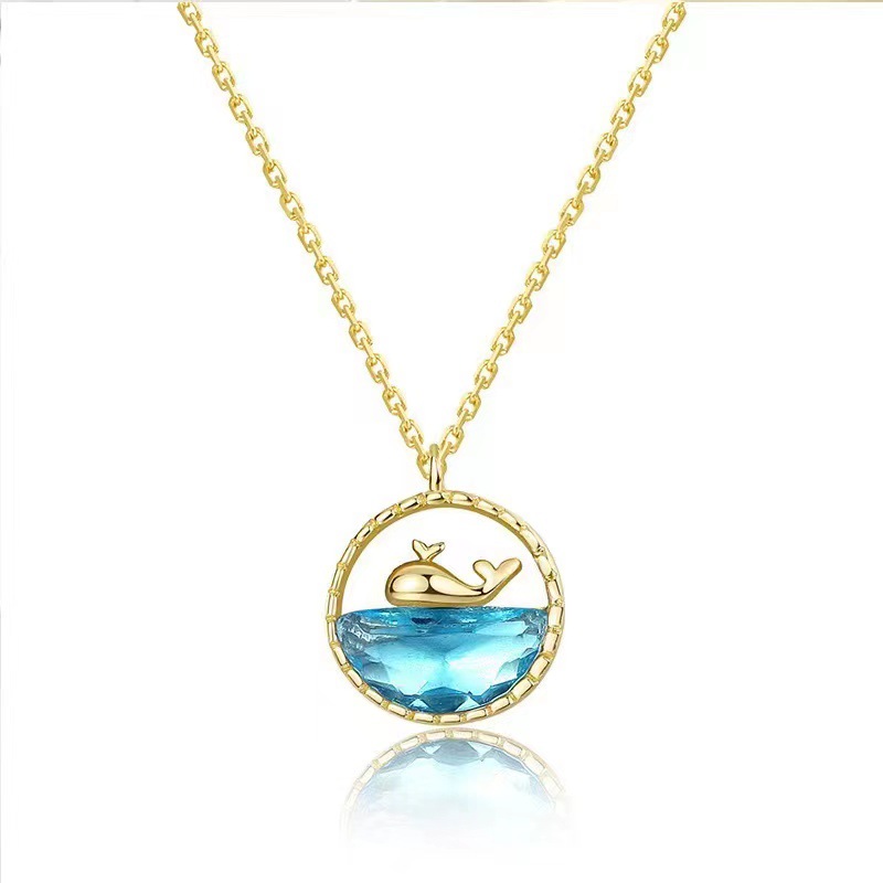 Cette vie vous a, ce qui signifie un collier de pendentif baleine en strass pour femmes, parfaite pour filles 2405093