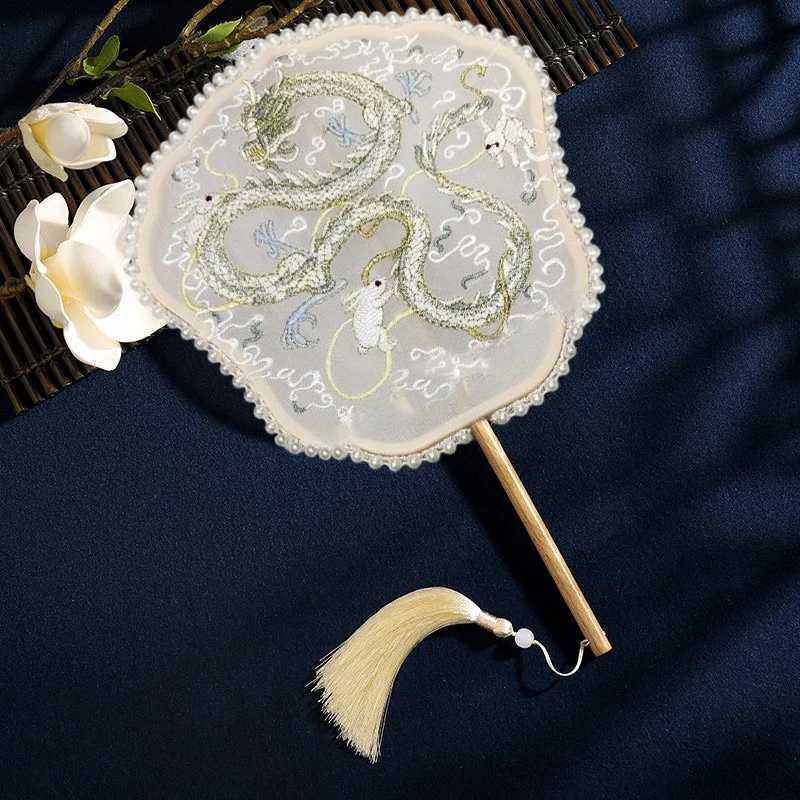 Produkte im chinesischen Stil gestickt Seidenfan Chinesischer Stil Klassischer Hofhandfan für Frau Hochzeit Dance Party Cosplay Home Decor