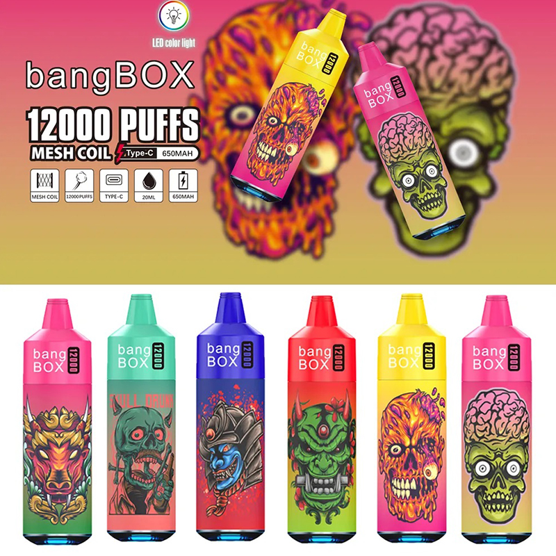 ビッグパフバン12000パフ使い捨てベイプ充電式eタバコメッシュコイル20ml e-liquid puff 12k vaper 0％2％3％5％使い捨て電子タバコインテリジェントディスプレイ