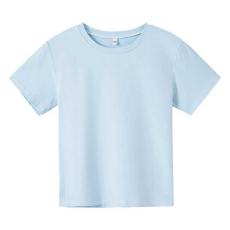T-Shirts Jungen und Mädchen atmungsaktives T-Shirt Kurzärmel 2-12 Jahre alte Kinder Casual Solid Runde Hals Neue Inventargeschenk Topl2405