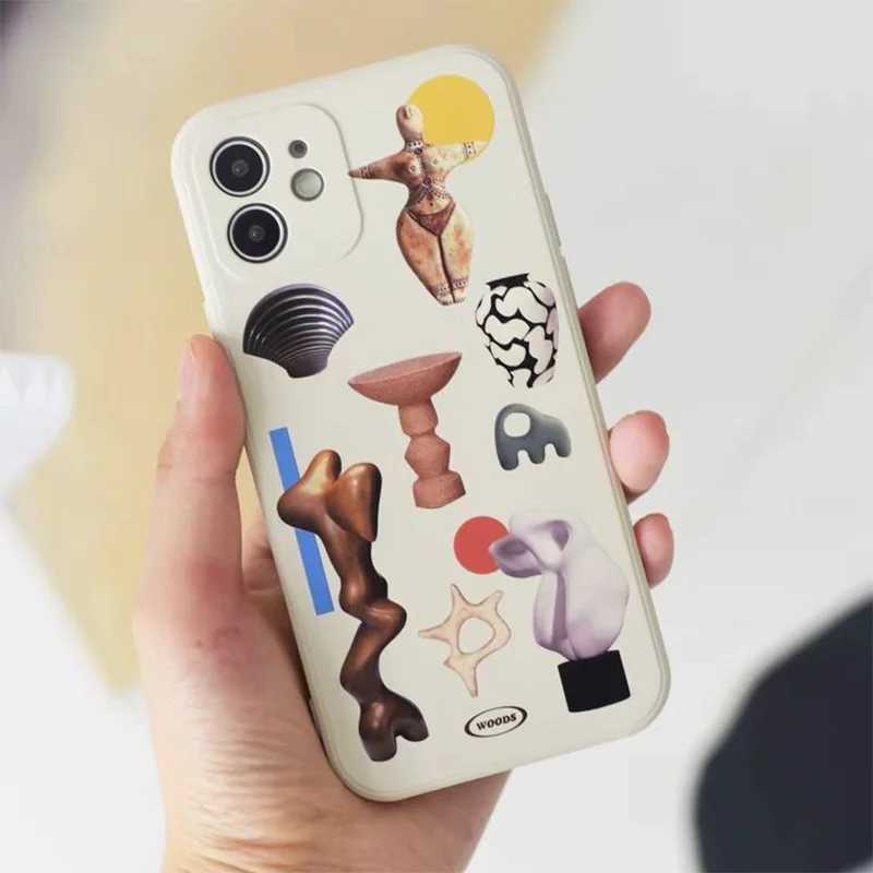 Cas de téléphone portable Étui de téléphone en silicone Vintage State Silicone pour iPhone 14 13 Pro Max 11 12 MINI XR XS MAX 7 8 Plus SE 2020 COUVERNEMENT DE BACK DOCHER J240509