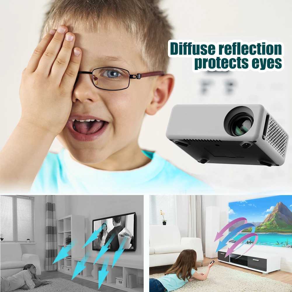 Salange Mini Projector LED suporta 1080p 480 * 360 Home theater de alta definição iOS Android TV Stick USB HDMI Audio PK YG300 J240509